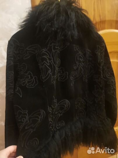 Куртка натуральная замша, мех ламы