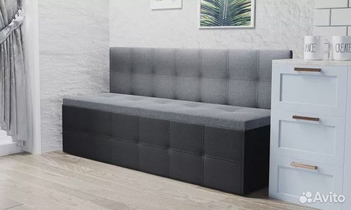 Прямой кухонный диван Домино дизайн 1