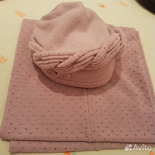 Шапка со снудом пакетом и шарф женский