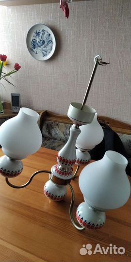 Люстра трехрожковая. 80-е гг