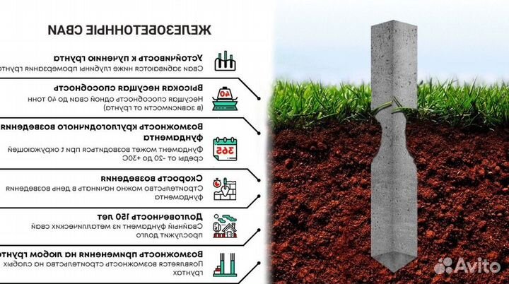 Железобетонные сваи с установкой под ключ