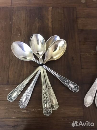 Старинные посеребренные чайные ложки