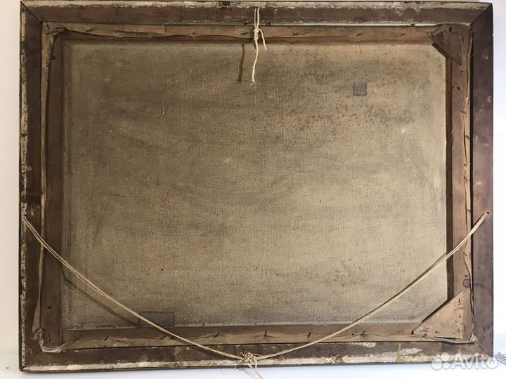 Старинная антикварная картина масло холст