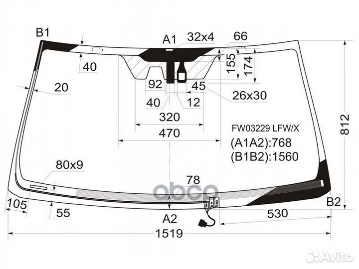 Стекло лобовое с обогревом щеток + дд + камера
