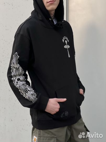 Худи Chrome Hearts Horse Shoe Floral Black