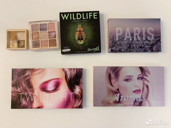 Палетки теней 3ce, revolution, focallure, ucanbe