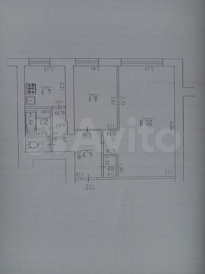 2-к. квартира, 43 м², 6/9 эт.