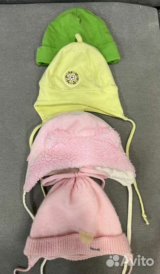 Шапочки/ чепчики для девочки 0-6 мес
