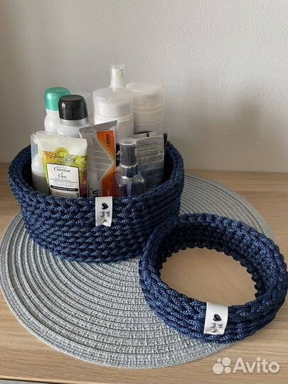 Набор вязанных Корзинок из полиэфирного шнура