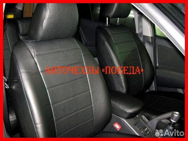 Чехлы Toyota Rav4 3 из экокожи чёрные Классика