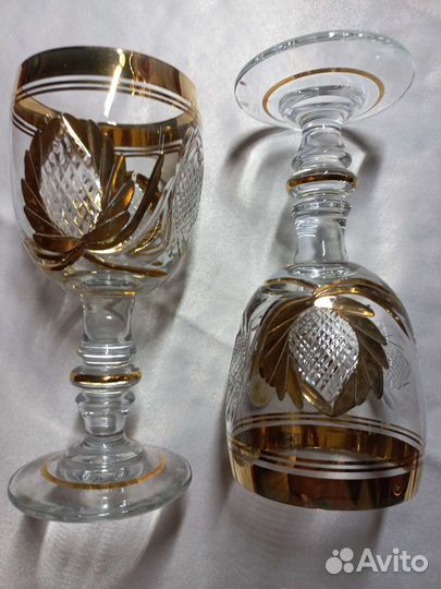 Хрустальные бокалы, фужеры Свадебные. Винтаж