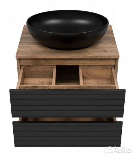 Тумба под раковину Brevita (черная) 60x43 Dakota