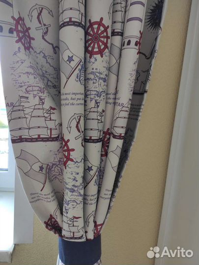 Шторы блэкаут для детской в морском стиле