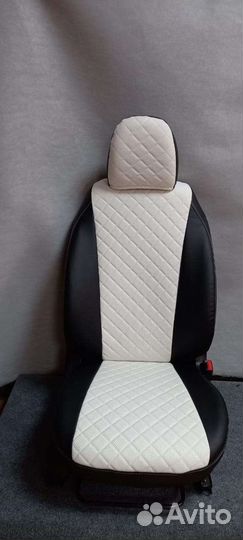 Чехлы Дэу Нексия белый ромб до верха