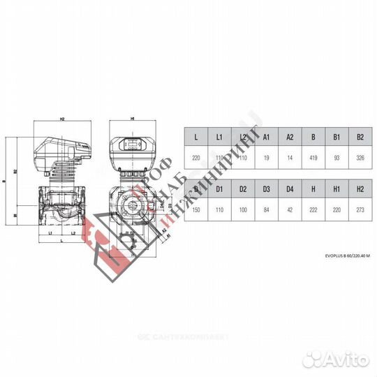 Насос evoplus B 60/220.40 M PN16 1х220-240В/50 Гц