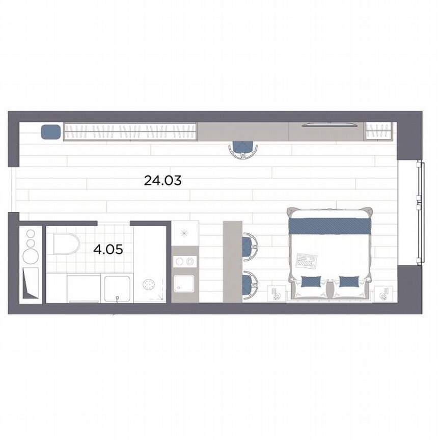 Апартаменты-студия, 28,1 м², 11/14 эт.