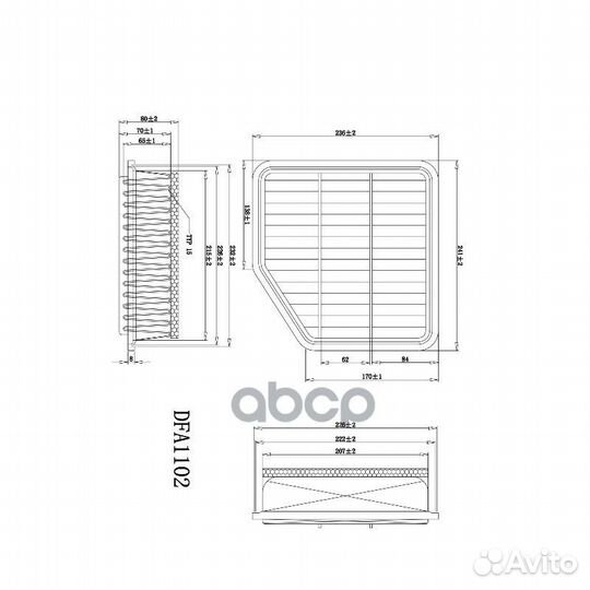 Фильтр воздушный doubleforce DFA1102 double force