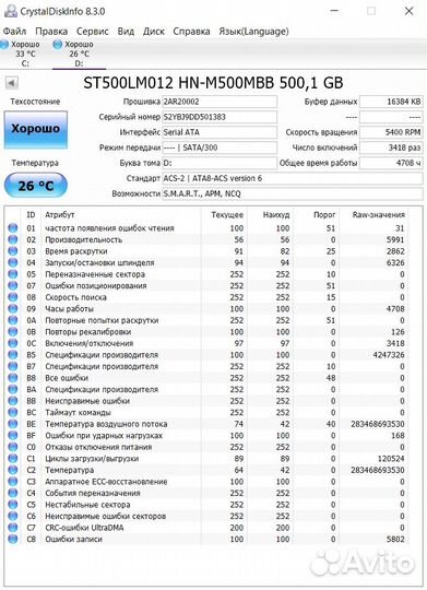 Жесткий диск Samsung 500 Гб / SATA для ноута