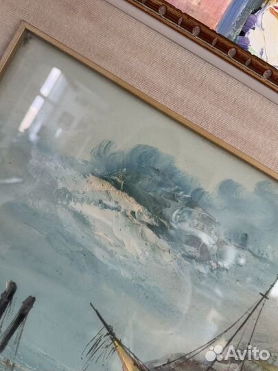 95х60 см картина масло холст антикварная. Италия