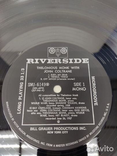 Jazz:Thelonious Monk With John Coltrane76LP JPN NM