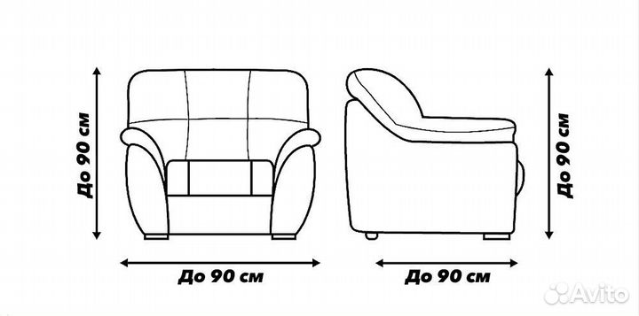Чехлы на диван и два кресла без оборки, Кремовый