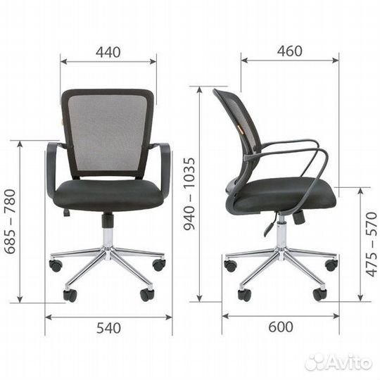 Офисное кресло Chairman 698 хром. В наличии