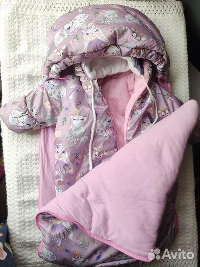 Конверт комбинезон на выписку девочки демисез зима