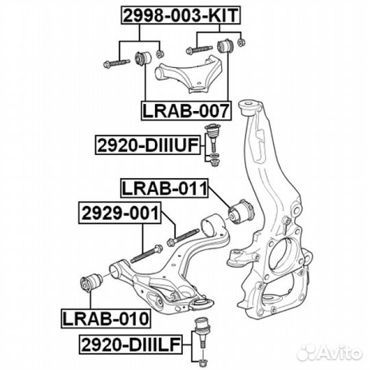 Опора шаровая верхняя\ Land Rover Discovery/Range Rover Sport 05