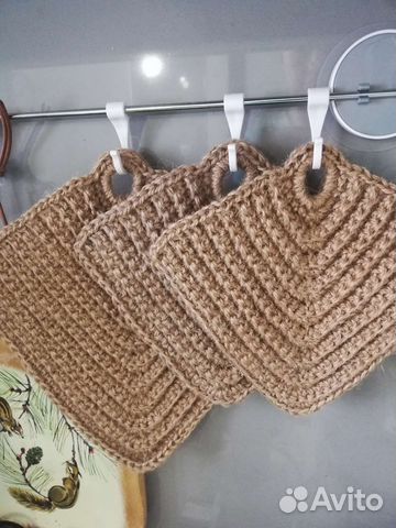 Прихватки, подставка под горячее из джута