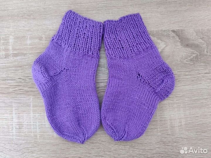 Носки шерстяные вязаные для малышей 10-12 см