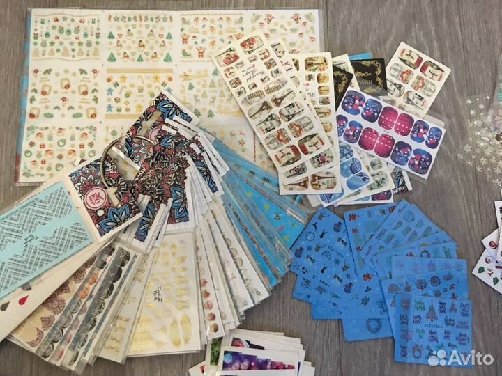 Слайдеры - наклейки на ногти новогодние, надписи