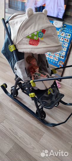 Детские санки коляска ника