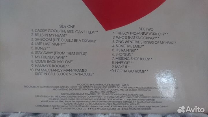 Виниловая пластинка гр. Darts