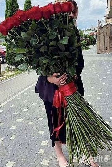 Розы высокие Доставка цветов