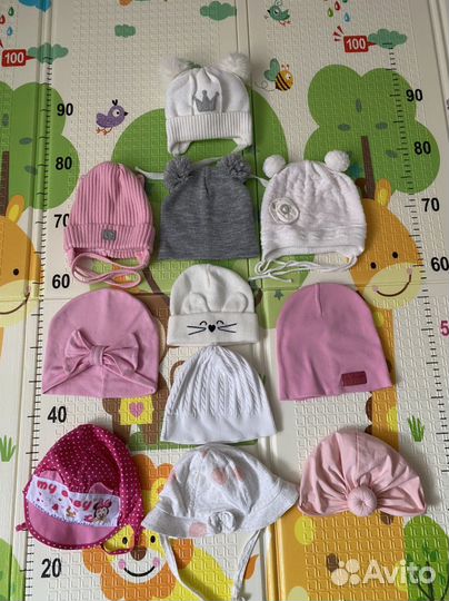 Шапки для девочки : зима, деми, лето 42,44,46