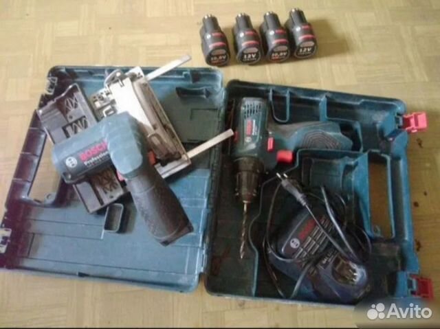 Bosch дисковая пила,шуруповерт 4акб 12v, заряднoe