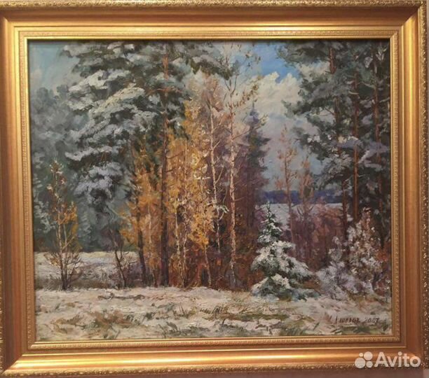 Картина маслом. А. Данилов «снег в октябре»