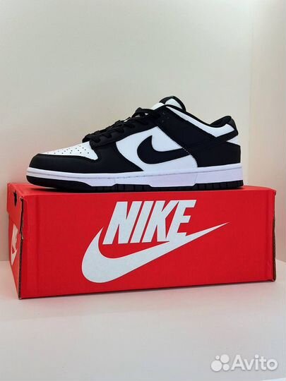 Кроссовки nike dunk LOW black AND white panda