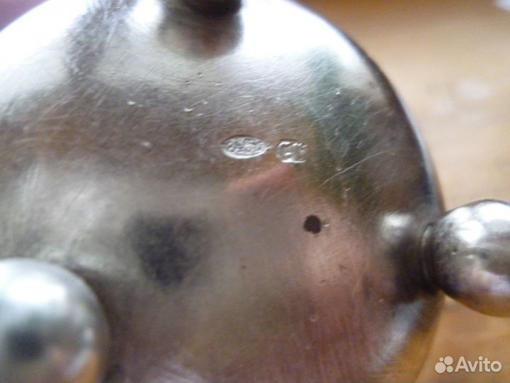 Серебряная солонка с ложечкой 84 пр ск
