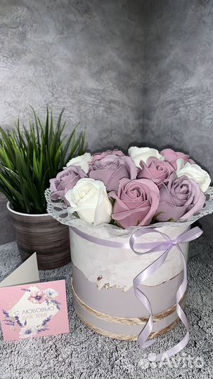 Букет цветов из мыла сердце