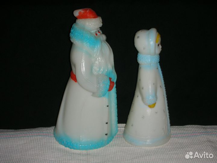 Дед Мороз и Снегурочка, винтаж, пластмасса, СССР