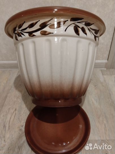 Горшок керамический большой напольный