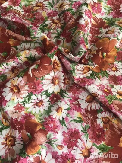 Винтажный хлопок, принт ромашки, СССР