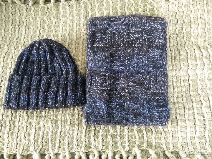 Шапка+шарф вязаные теплые, комплекты