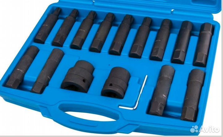 Набор головок-вставок ударных 16 предметов torx