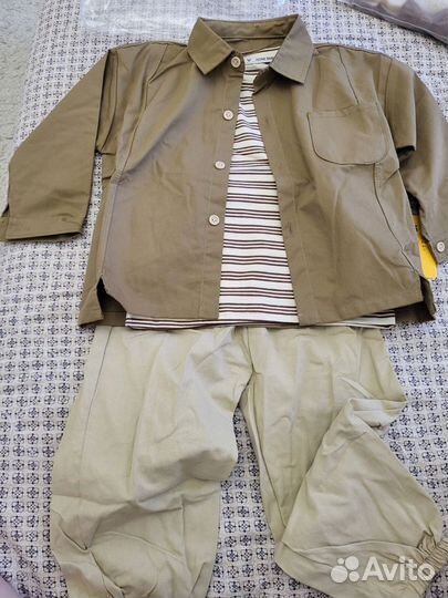 Комплект на 5-6 лет(рубашка,джогеры,лонг)