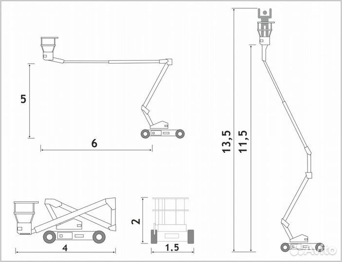 Аренда подъемника коленчатого электрического 13,5м