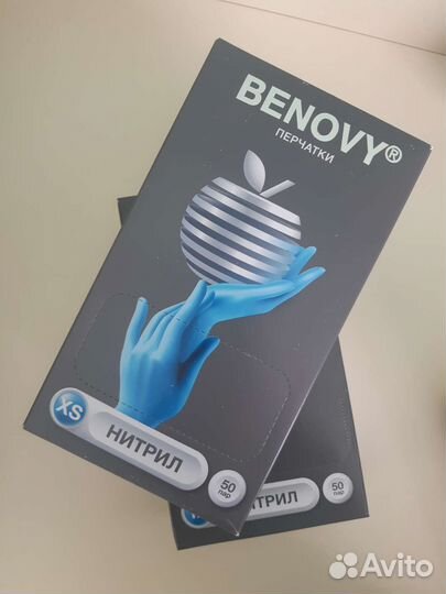 Перчатки нитриловые benovy М,S,XS