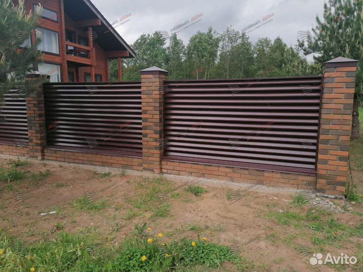 Забор жалюзи металлический