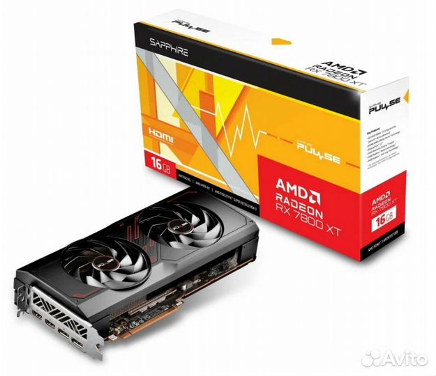 Видеокарта RX7800XT pulse 16GB 256-bit gddr6 2xhdm